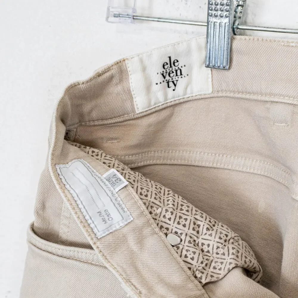 Eleventy Men's Stretch Cotton Denim 5-Pocket Trousers Sand 34